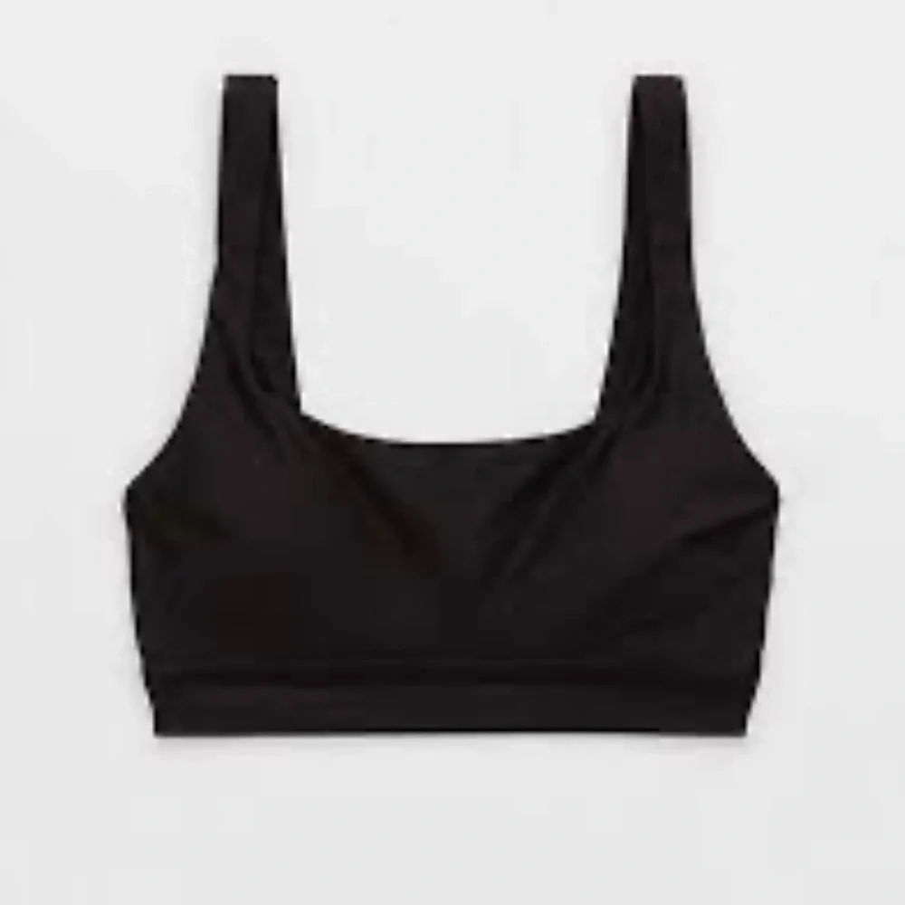 2/$30 Aerie Black Banded Wide Strap Scoop Bikini Top Small NWT
